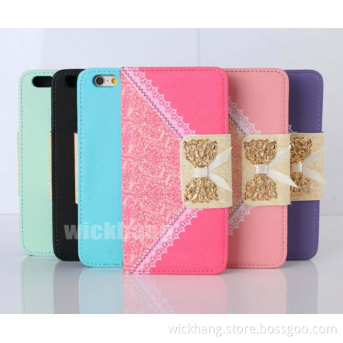 Lace Design PU Leather Wallet Flip Case for iPhone 6 / iPhone 6 Plus (L-6G-011)